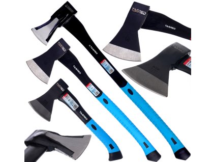 Sada 3 seker s rukoväťami z materiálu typu Fiberglass, sekera, univerzálna, na štiepanie TA1415