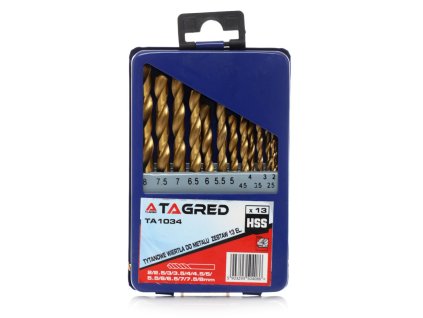Titanové vrtáky do kovu, vrták 2,0-8,0 mm 13 ks TA1034