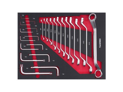 Vložka do dielenského vozíka PERFORMANCE, sada okových kľúčov, ohýbaných, 25 dielov TA19637