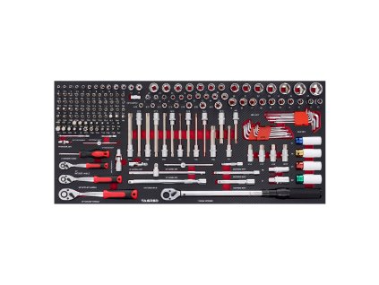Vložka, príslušenstvo pre dielenskú skriňu, dielenský vozík PERFORMANCE, sada kľúčov s kompletom nástrčných hlavíc, 186 dielov TA19631