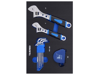 Vložka dielenského vozíka PERFORMANCE, sada nastaviteľných kľúčov, imbusových kľúčov, 12 dielov TA19129