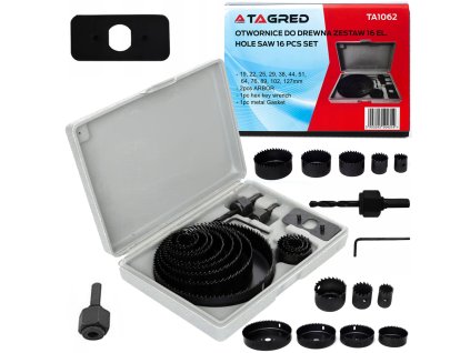 Vrtáky do dreva, sada 16 vrtákov 19-127 mm TA1062