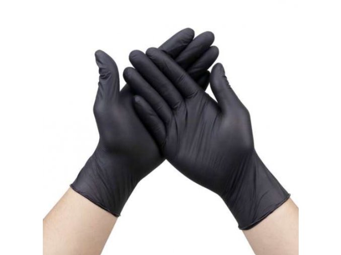 Jednorázové rukavice čierne M 100ks (5)