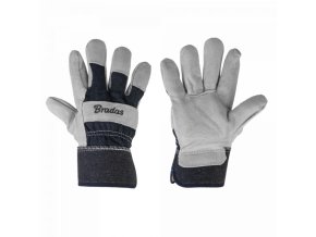 Kožené pracovné rukavice IRON BULL sivé veľ (1)