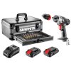 Sada Energy+ v hliníkovém kufříku: vrtací šroubovák 2 x 18 V/2,0 Ah, 10 mm + 109 ks přístušenství 58G022-PS15