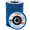 Tarcza ścierna, ściernica Dysk z włókniny, włosy murzyna 125x22mm INOX, METAL, niebieska - 4