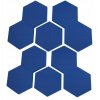 Akustický panel Hexagon 50x50cm, hrubka 3cm, modrý (6)
