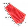 Basová akustická pasca, hranatá, 100x28cm, červená (12)