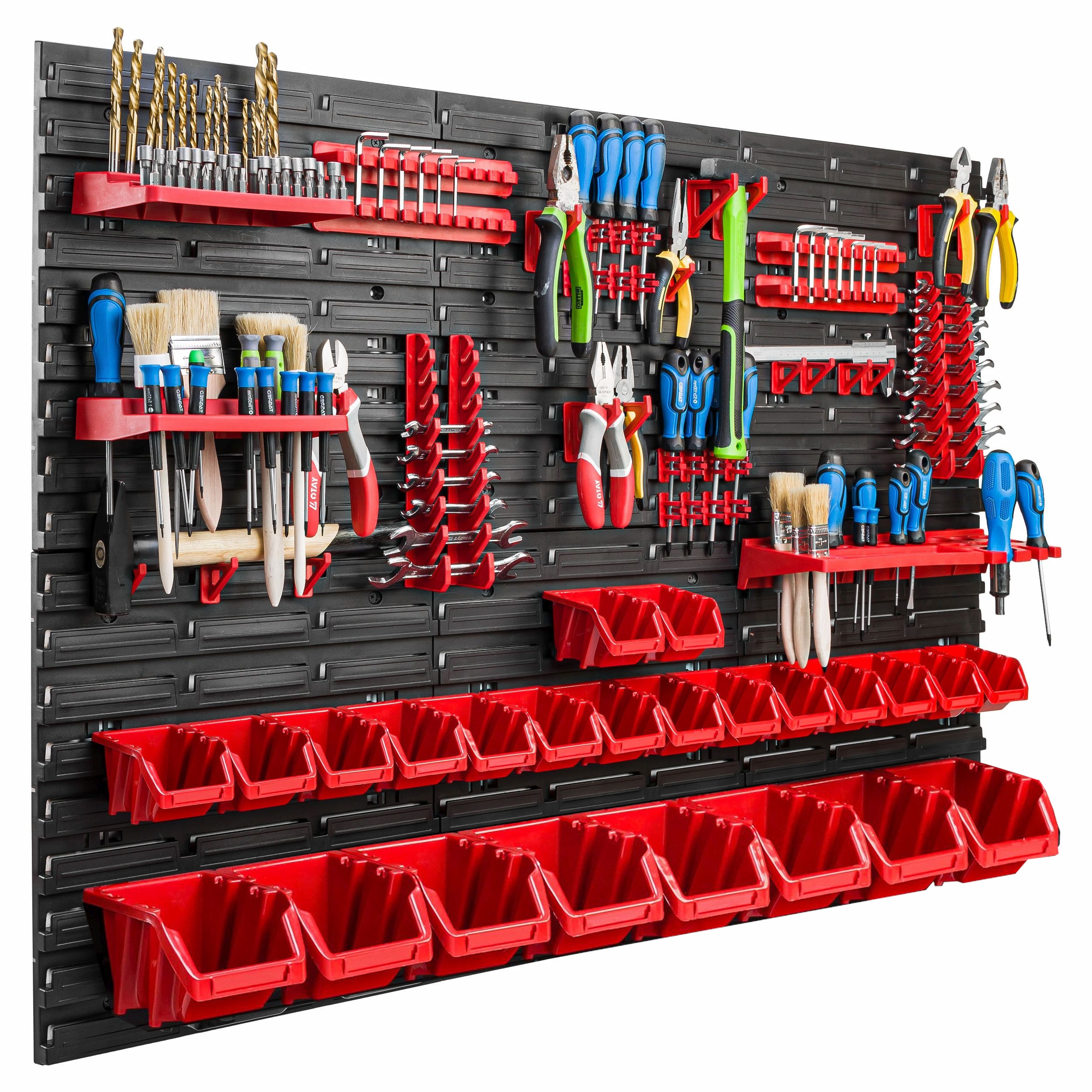 Стена за инструменти 117х78 см 24 кутии и поставки