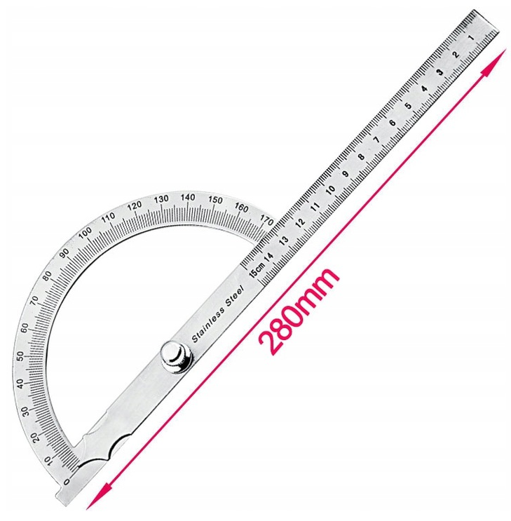 Kutomjer bravarski 0-180° 280 mm