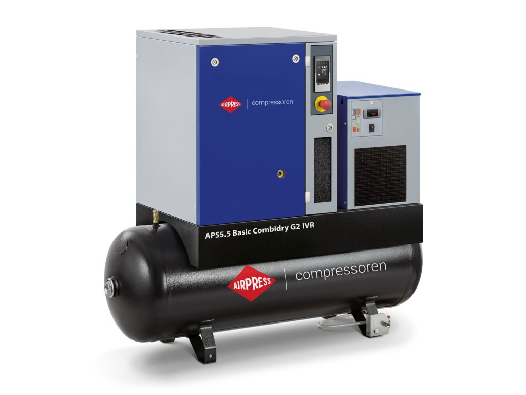 40370 skrutkovy kompresor aps basic 5 5 combi dry g2 ivr 10 bar 5 5 hp 4 kw 200 l