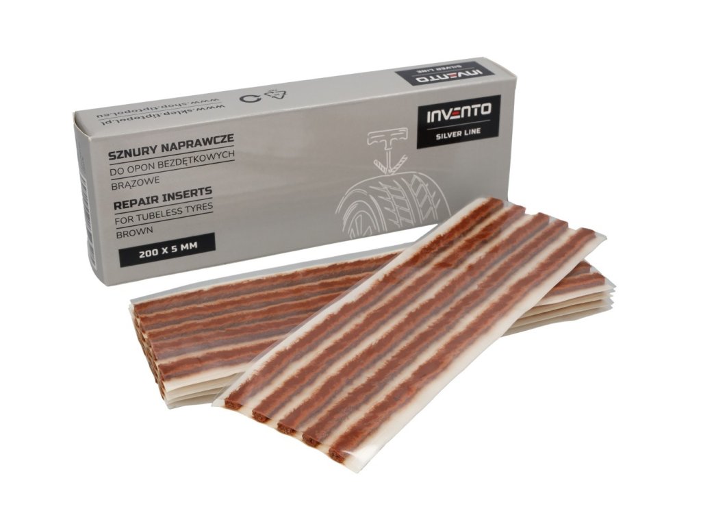 55802 invento vlozky na opravu pneumatik hnede silver line 200x5 mm 25 ks