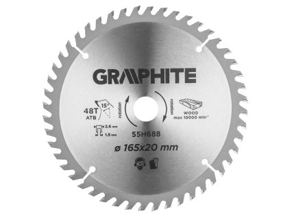 Kotúčová píla, VIDIA, 165 x 1,5 x 2,6 x 20 mm, 48 zubov 55H688