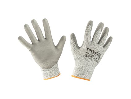 Rukavice s PU povlakom proti porezaniu, 4X43D, veľkosť 10 97-609-10