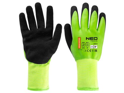Zateplené pracovné rukavice, polyester potiahnutý latexom (2 vrstvy), 3241X, veľkosť 8 97-614-8