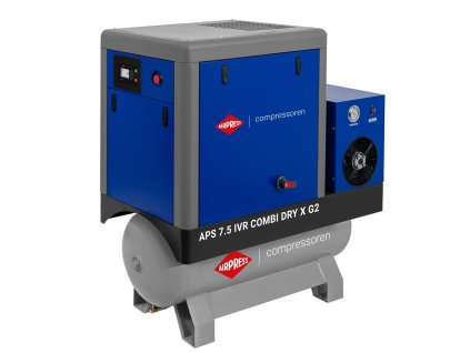 Skrutkový kompresor APS 7.5 IVR Combi Dry X G2 10 bar 7.5 KM/5.5 kW 290-790 l/min 200 l