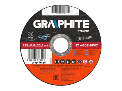 Rezací kotúč na kov, 125 x 0.8 22.2 mm, 57A60Z-BF07 57H690