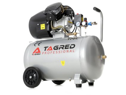Olejový kompresor, kompresor TAGRED 3500W 100L 230V 2 piesty, separátor, oleje - 2