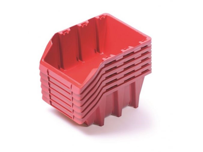 Plastové boxy 249x158x213mm Red 6ks