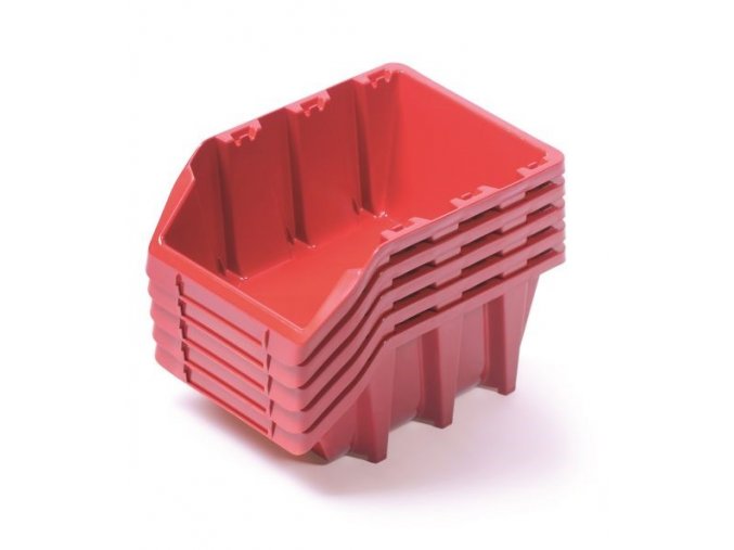 Plastové boxy 198x118x155mm Red 5ks