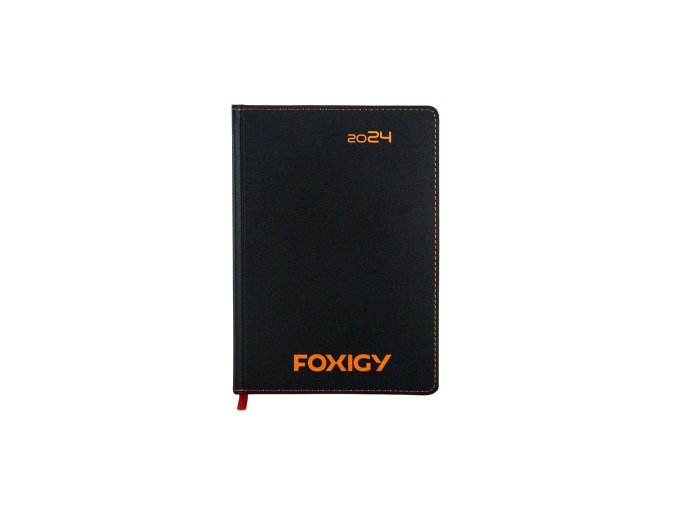 Týždenný diár FOXIGY A5 2024 Black Orange