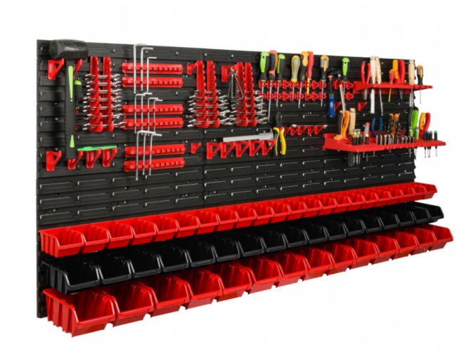 Stena na náradie 172x78cm + 53 boxov (1)