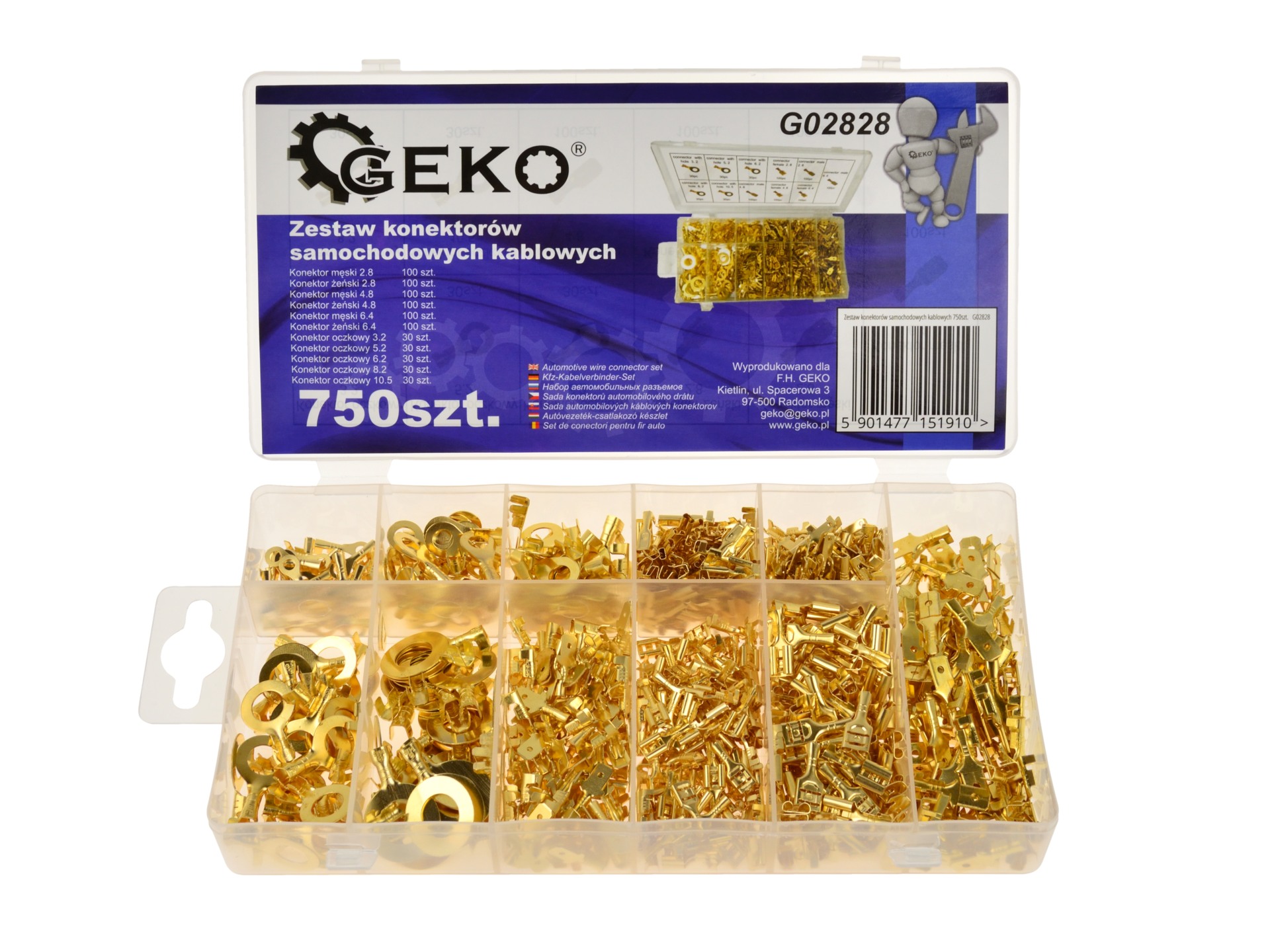 E-shop Geko Sada automobilových káblových konektorov 750ks G02828