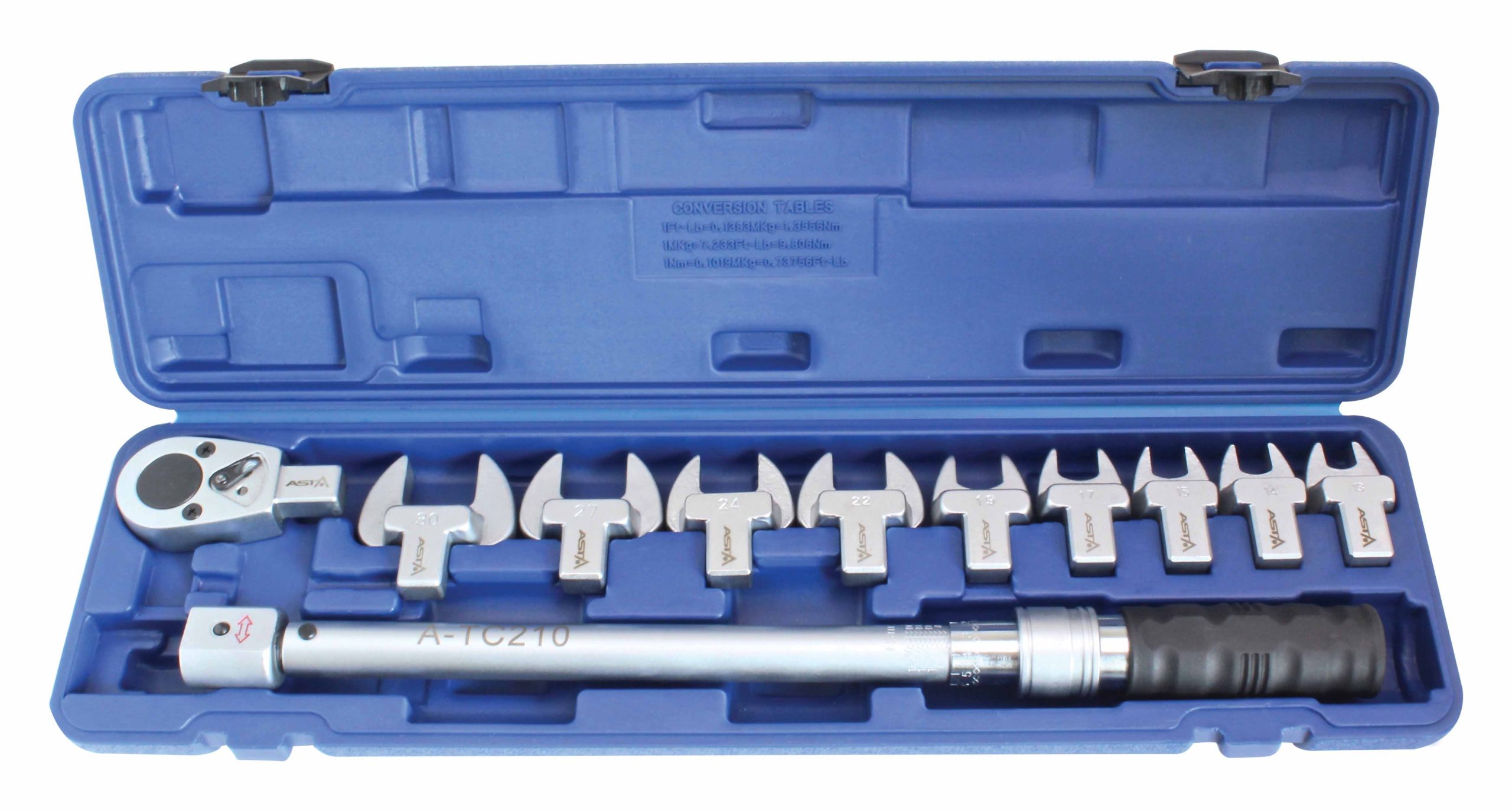 Momentový kľúč 1/2" 40-210Nm s vidlicovými adaptérmi A-TC210