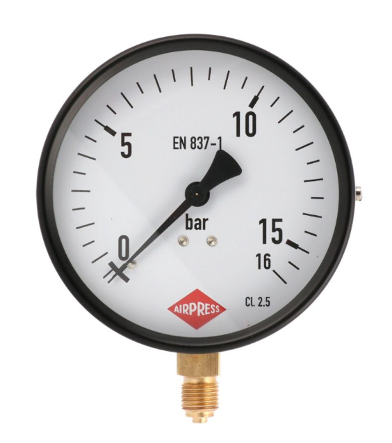 Airpress Barometer 1/4" 0-16 bar spodné pripojenie