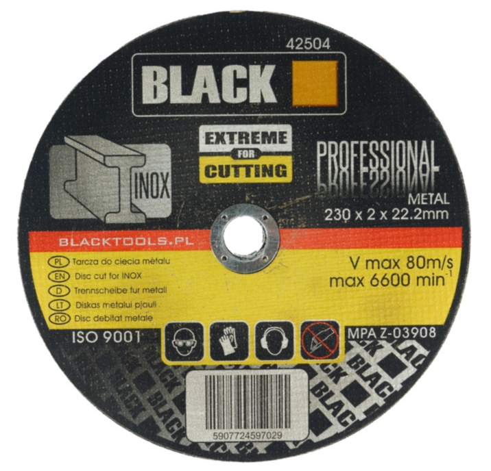 Black Rezný kotúč na kov 230x2x22,2 mm Blacktool 42504