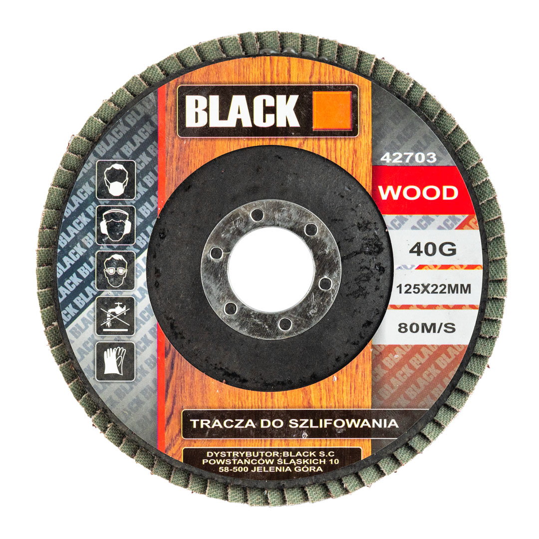 Lamelový brúsny kotúč 125 mm č. 40 na drevo Blacktool 42703-40