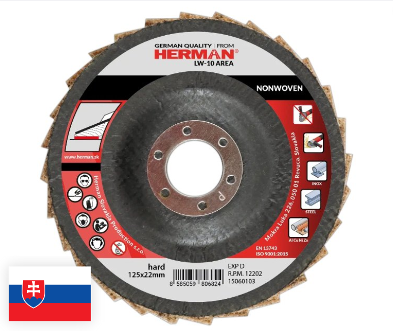 E-shop Herman Lamelový kotúč LW-10 Area NONWOVEN 125mm medium