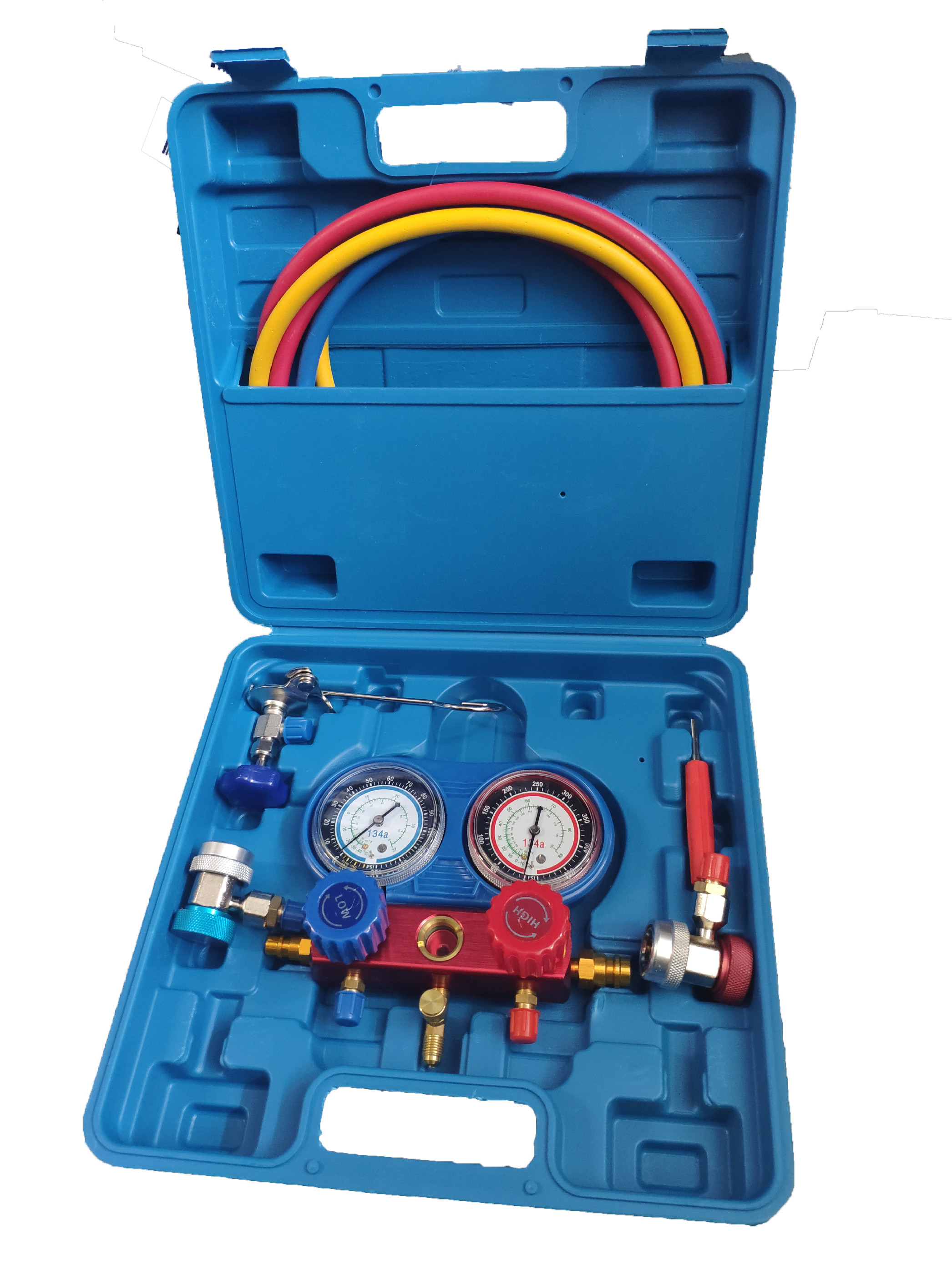 E-shop Geko Sada na meranie tlaku a tesnosti auto klimatizácií modrá G02670