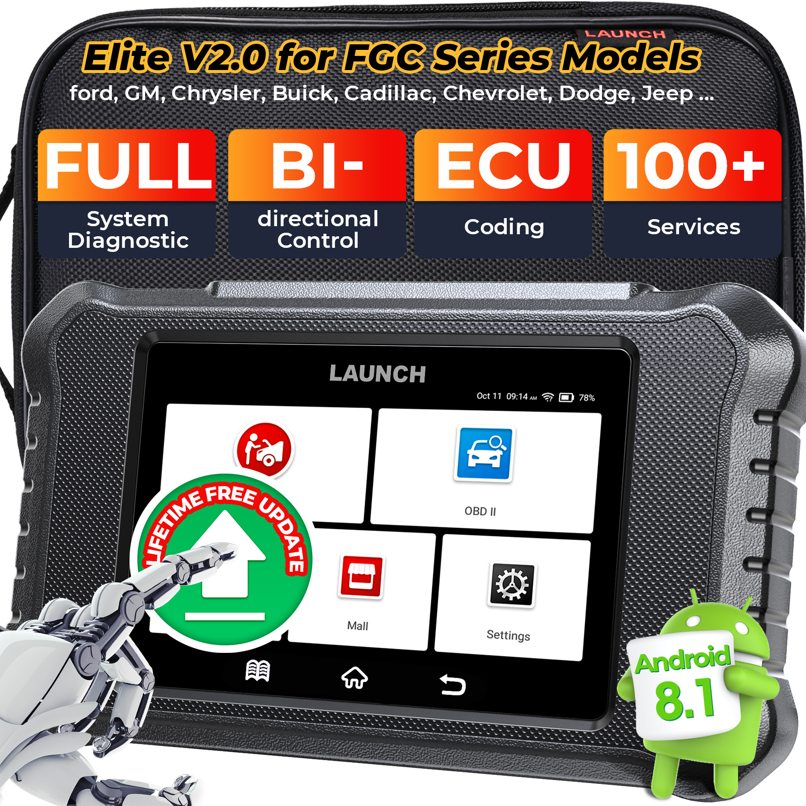 Autodiagnostika Launch Creader Elite 2.0 FGC