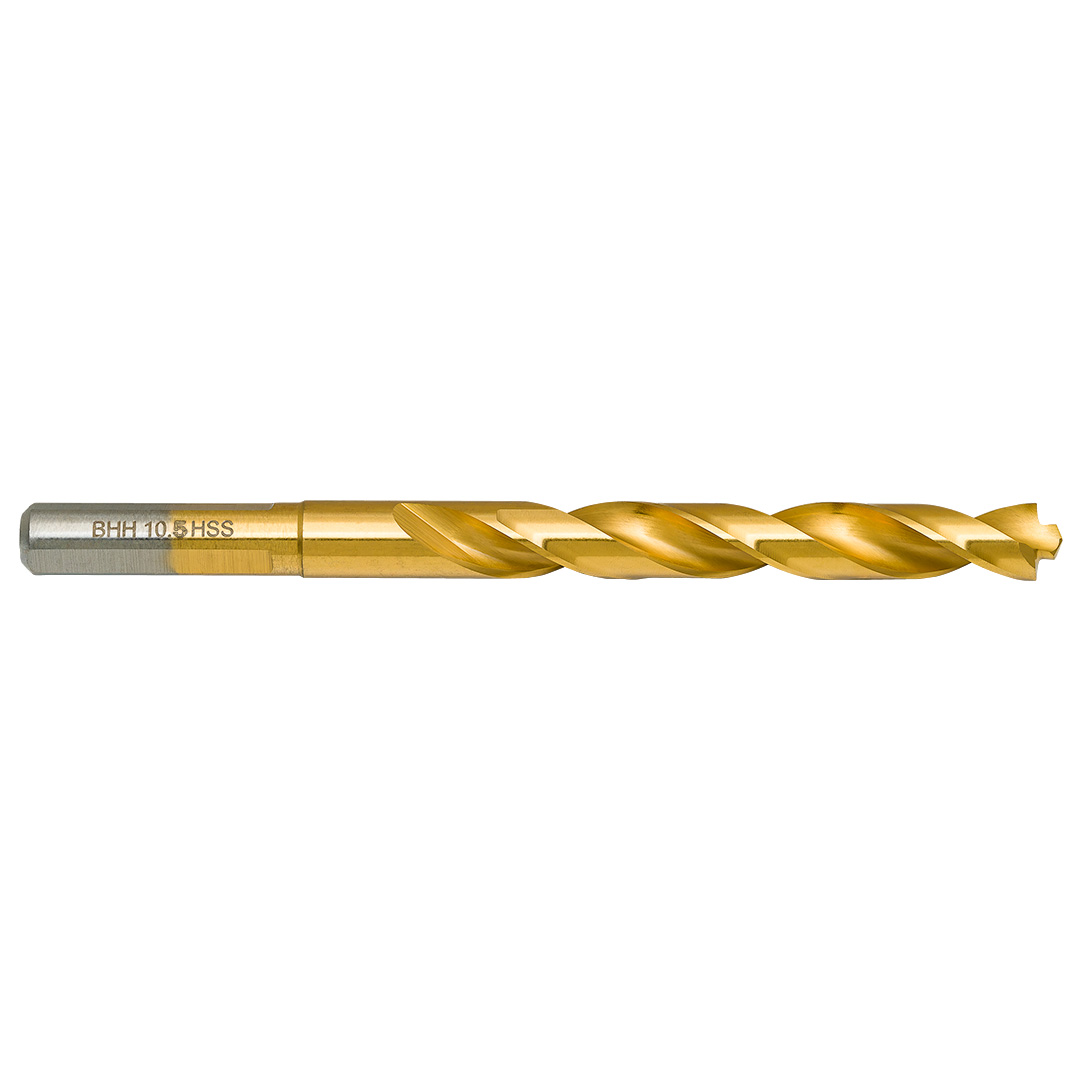 E-shop BAILDON Vrták Baildon DIN 338 RN 10,5 mm, HSS TiN (S), 133-87 mm (3-drážková stopka) 71110503
