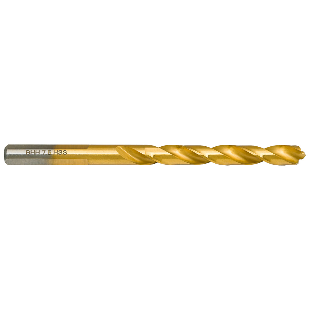 E-shop BAILDON Vrták Baildon DIN 338 RN 7,5 mm, HSS TiN (S), 109-69 mm (3-drážková stopka) 71107503