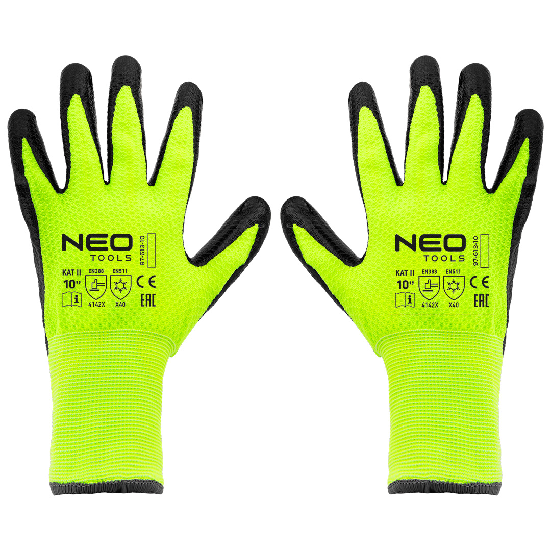 NEO TOOLS Izolované pracovné rukavice, nylon s latexovým povlakom, 4142X, veľkosť 10 97-613-10