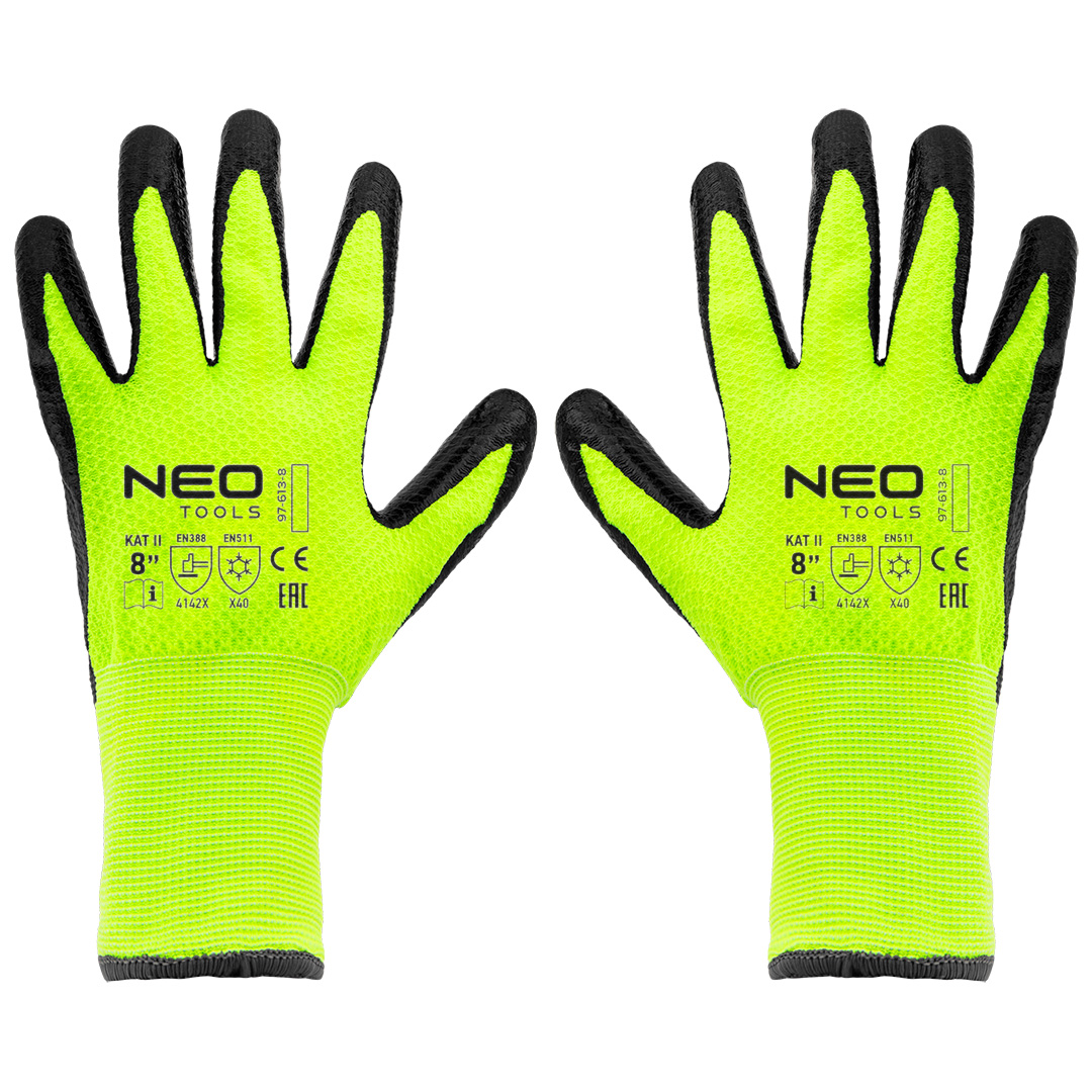 E-shop NEO TOOLS Izolované pracovné rukavice, nylon s latexovým povlakom, 4142X, veľkosť 8 97-613-8
