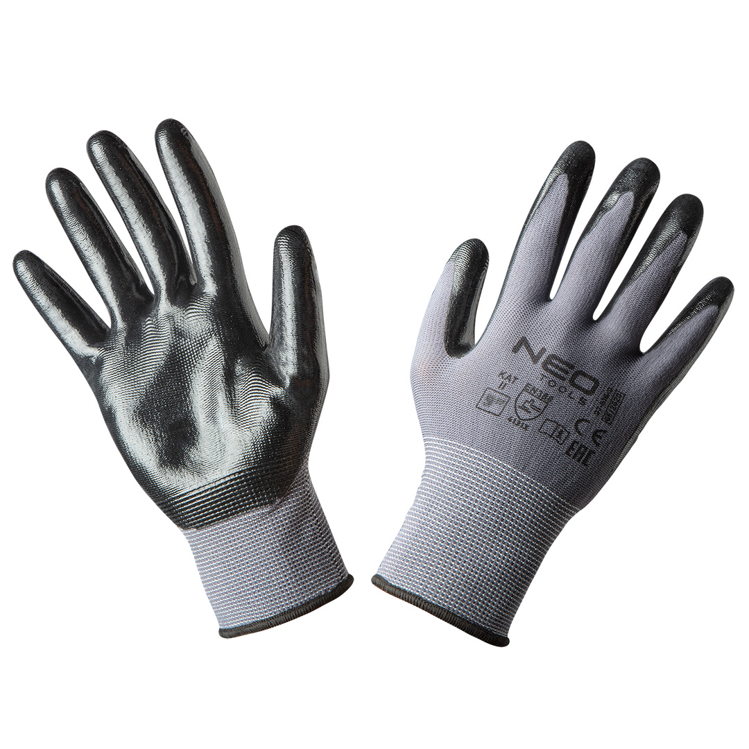 E-shop NEO TOOLS Pracovné rukavice, nylon s nitrilovým povlakom, 4131X, veľkosť 9 97-616-9