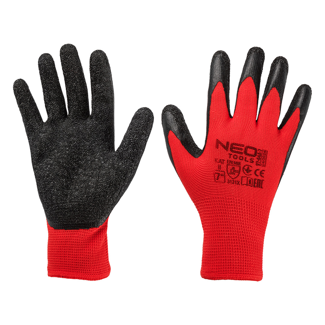 NEO TOOLS Pracovné rukavice, polyester s latexovým povlakom (krincle),3121X, veľkosť 7 97-645-7