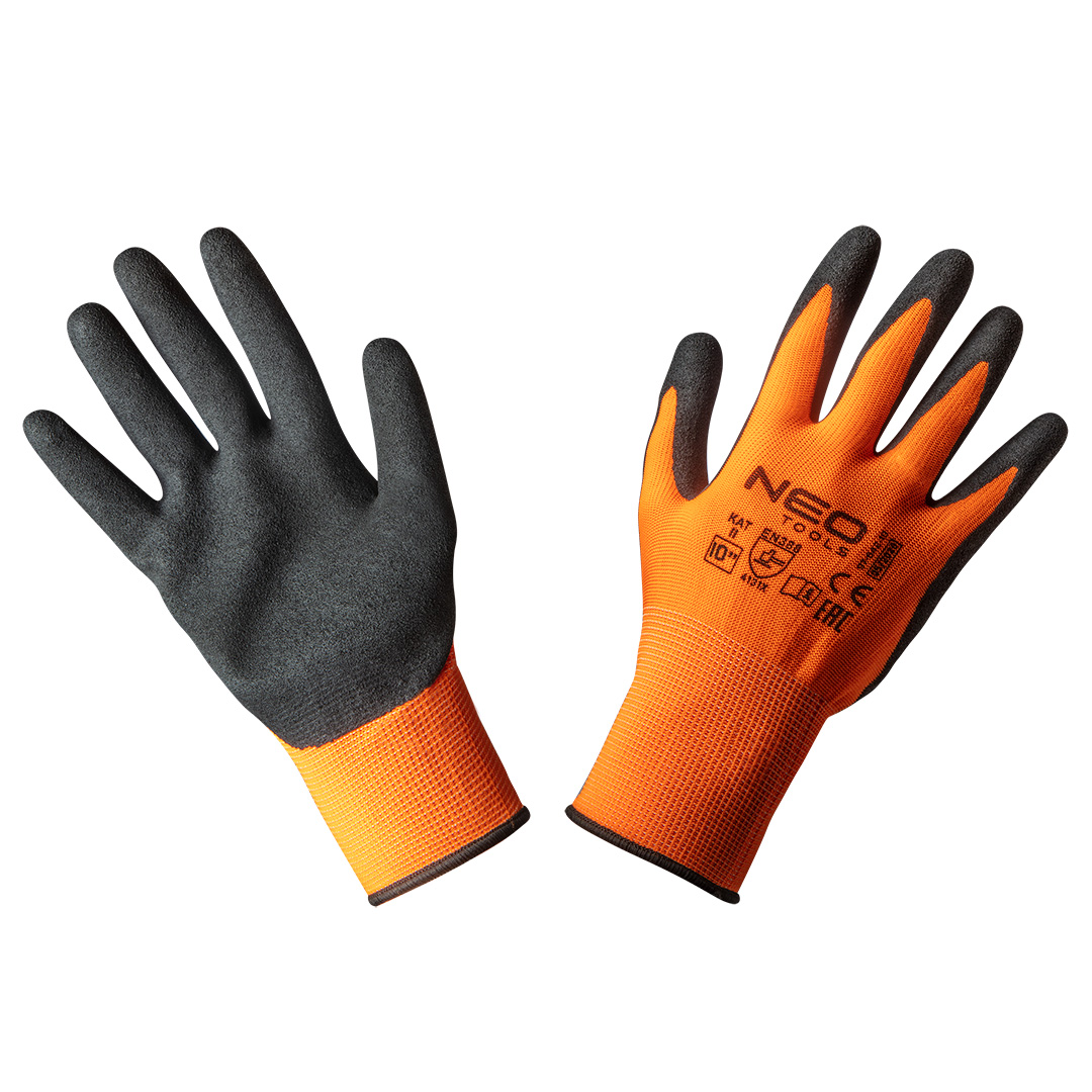 E-shop NEO TOOLS Pracovné rukavice, polyester s nitrilovým povlakom (pieskové),4131X, veľkosť 10 97-642-10