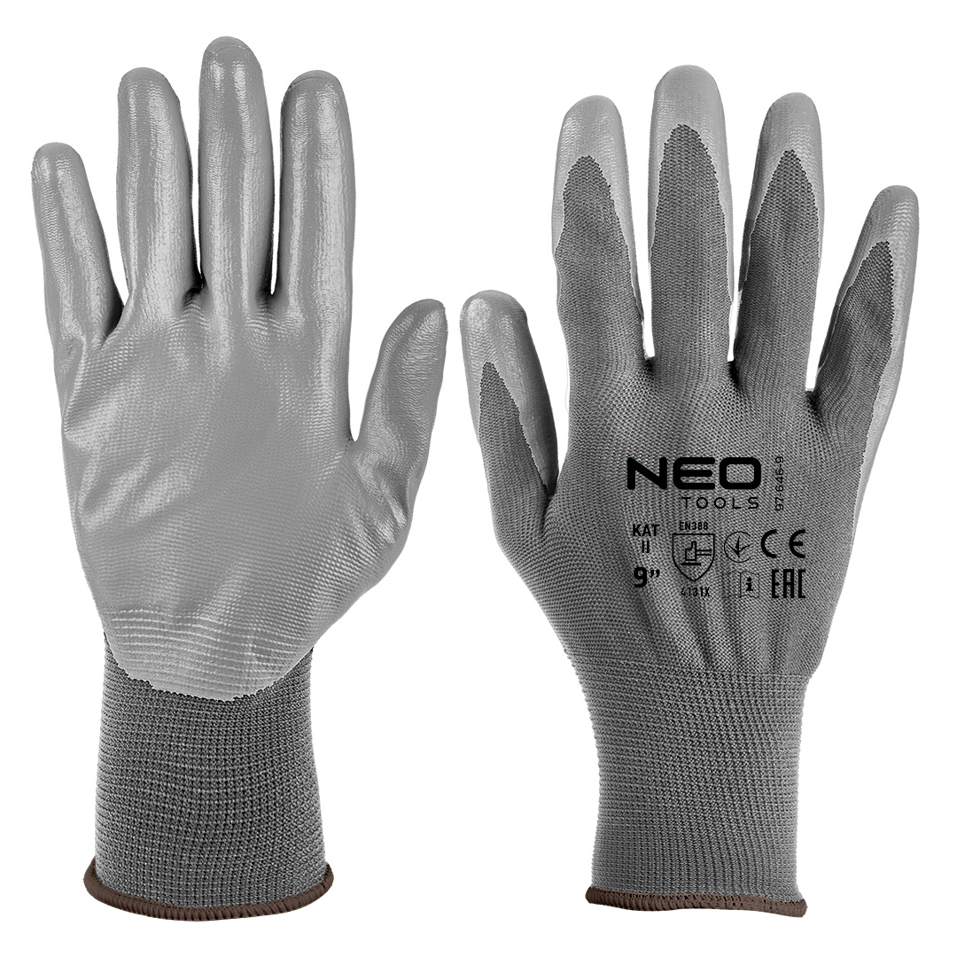 NEO TOOLS Pracovné rukavice, polyester s PU povlakom, 4131X, veľkosť 9 97-646-9