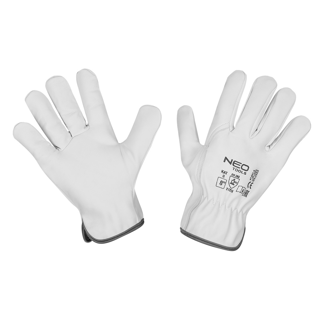 E-shop NEO TOOLS Priemyselné rukavice, 2122X, kozia koža, veľkosť 8", CE 97-657-8