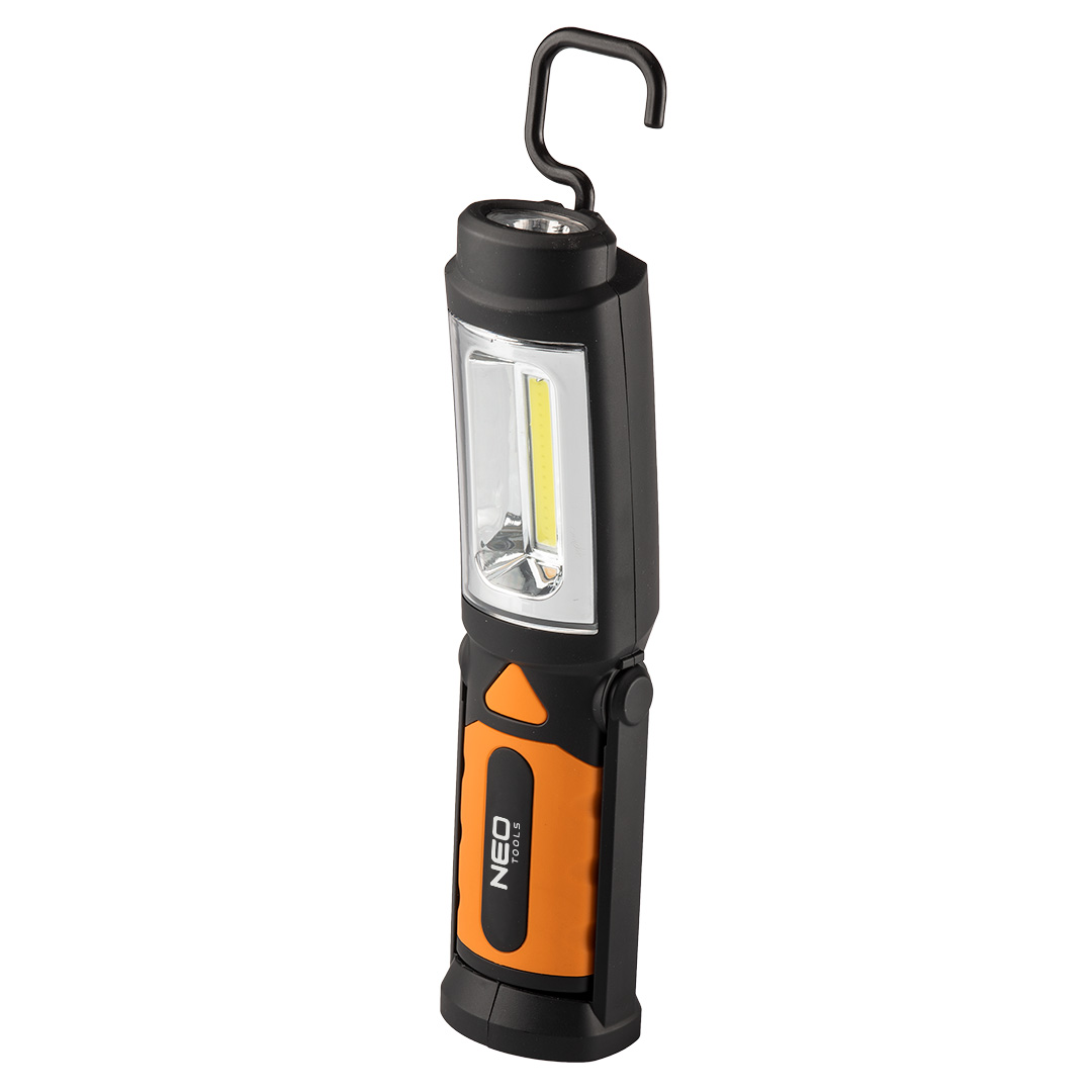 E-shop NEO TOOLS Batériová dielenská lampa 300 lm COB 2 v 1 + batérie 3xAA 99-042