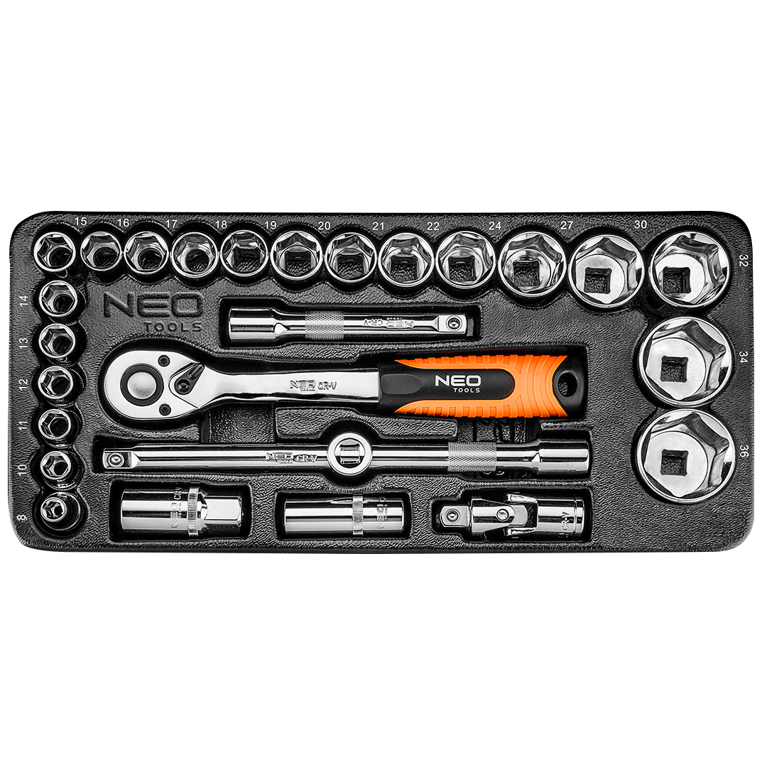 E-shop NEO TOOLS Nástrčné kľúče 1/2", súprava 27 ks, vložiť 84-238
