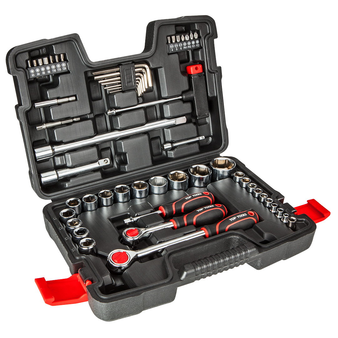 E-shop Top Tools Súprava nástavcových kľúčov 1/4", 1/2" 53 ks 38D530