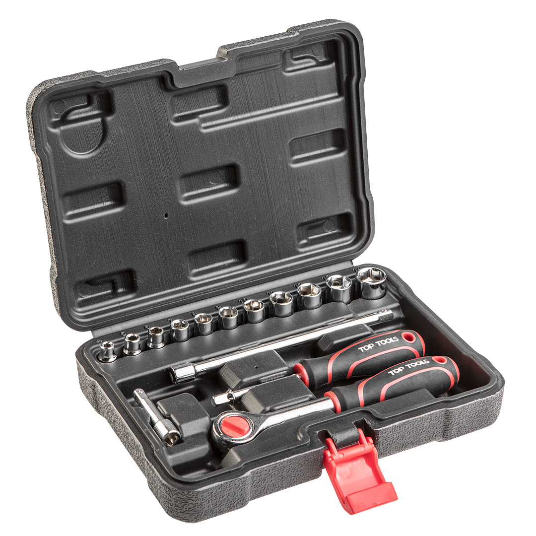 E-shop Top Tools Súprava nástavcových kľúčov 1/4", 15 ks 38D525