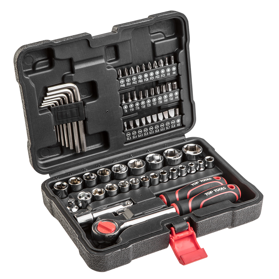 E-shop Top Tools Súprava nástavcových kľúčov 3/8", 63 ks 38D515