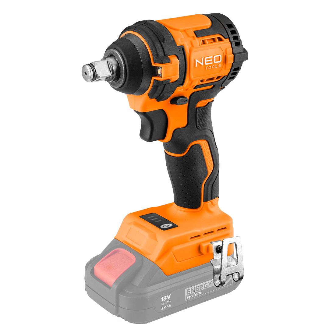 NEO TOOLS Bezkartáčový rázový uťahovák 18 V, 350 Nm, ", kompaktný, Energy+, bez batérie 04-613