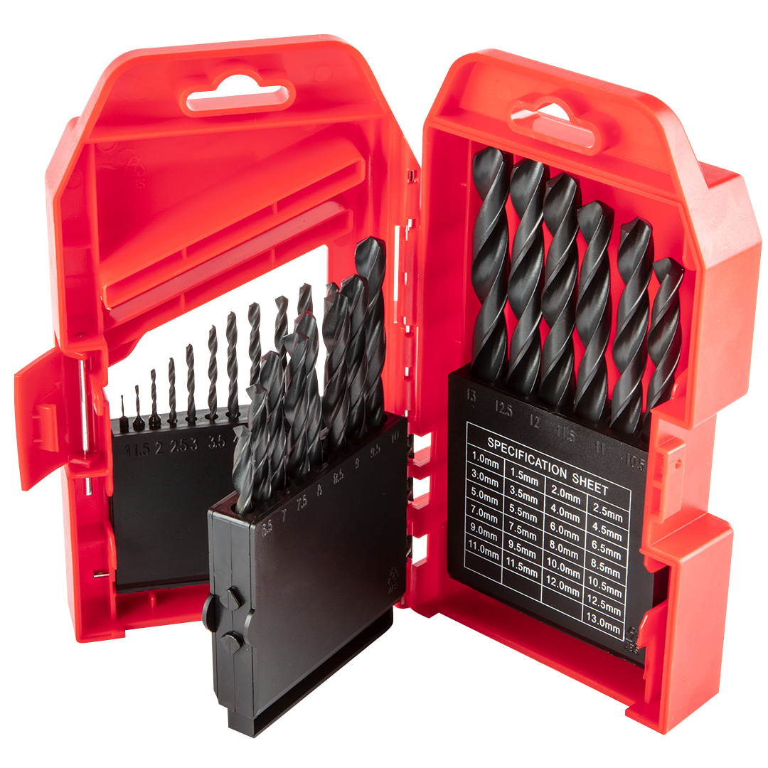 E-shop Top Tools Vrták do kovu, HSS, sada, 1,0 - 13,0 mm, 25 ks 60H725